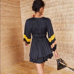 Ulla Johnson Corrine Pleated Black Mini Dress